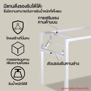 esignage โต๊ะพับได้ 120/100/80cm โต๊ะทำงาน โต๊ะเรียน โต๊ะทานข้าว ขาเหล็กแข็งแรง ท้อปหนา รับน้ำหนัก200kg พับเก็บง่าย