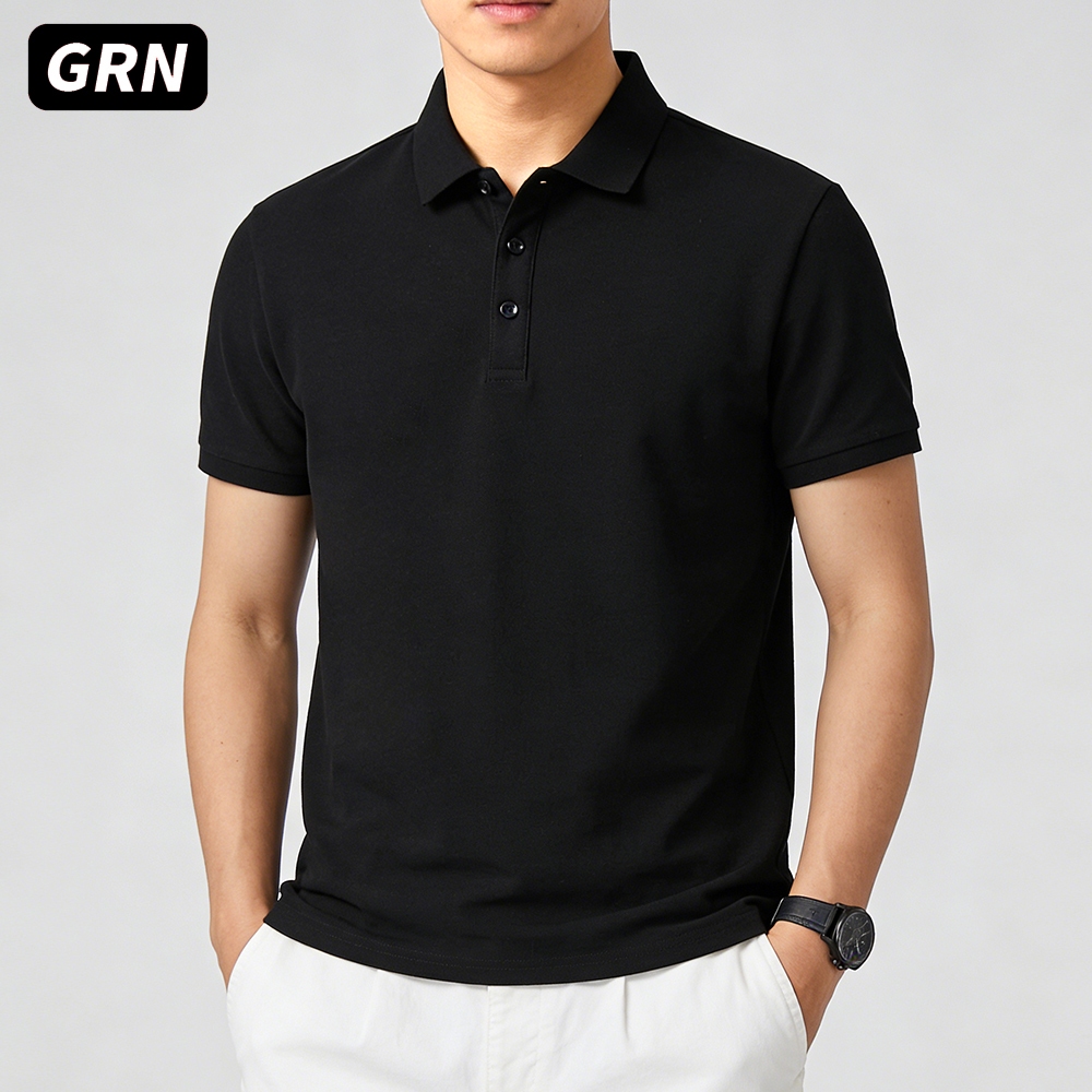 เสื้อโปโล ชุดไว้ทุกข์ เสื้อโปโลดำ สีสุภาพ ผ้าคอตตอน ระบายอากาศดี ใส่ทำงาน แต่งกายสุภาพ จัดส่งไว