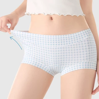 กางเกงในผู้หญิงไซส์ใหญ่ M-2XL ทรงบ็อกเซอร์ ผ้าฝ้ายแท้ ไร้รอย นุ่มสบาย ระบายอากาศดี ยืดดี ลายดอกไม้ ลูกไม้ โบว์ ใส่ประจำว
