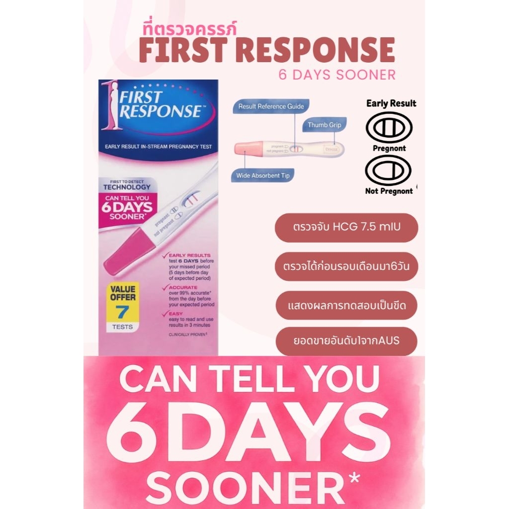 ส่งด่วน/ส่งทันที First Response ที่ต่วจครรภ์ 7.5mIU (แบ่งขาย)