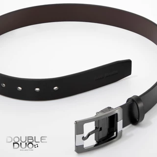 Louis Montini เข็มขัดผู้ชาย หนังวัวแท้ หัวกิ๊บหมุนได้ Reversible Belt (2-Sided Belt) MGN236