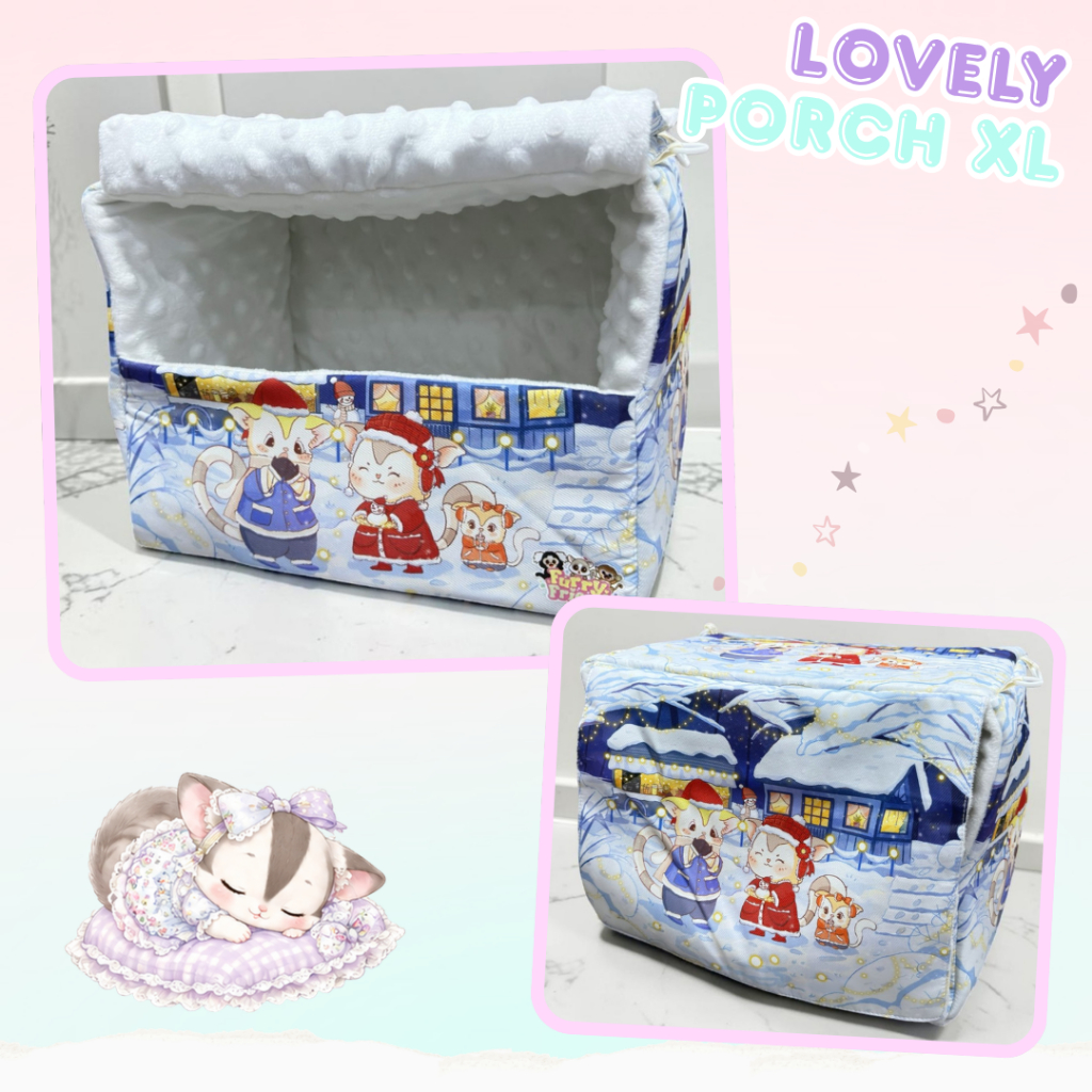 บ้านนอน Lovely Porch XL ซับขนดอท สำหรับบุชเบบี้ ชูการ์ไกรเดอร์ สัตว์เลี้ยงขนาดเล็ก