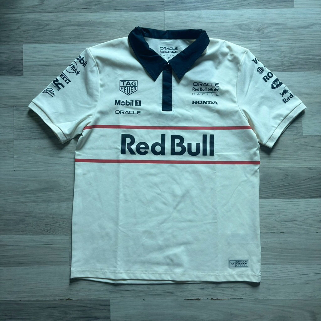🐗Oracle Red Bull Racing Unisex Heritage Team Polo Shirt-Egret🐗