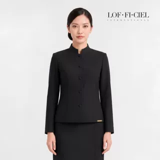 Lofficiel ชุดไทยจิตรลดา สีดำ ชุดไทยสุภาพสตรี ชุดไทยทางการ ชุดไทยไว้ทุกข์ แขนยาว