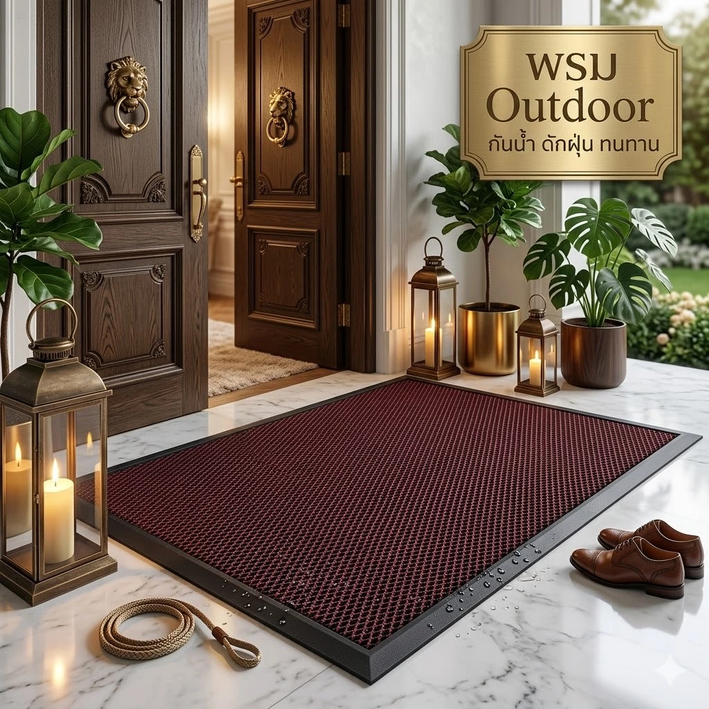 พรม Outdoor พรมพรมดักฝุ่น ทนทาน ดักฝุ่น ทนทานต่อสภาพอากาศ ขนาด 60x90 ซม. และ 80x120 ซม