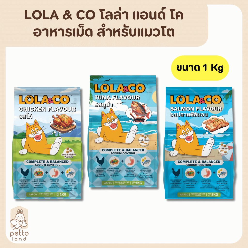 (1kg) Lola&Co โลล่าแอนด์โค อาหารเม็ดสุนัข สำหรับสุนัขโต ขนาด 1 kg.