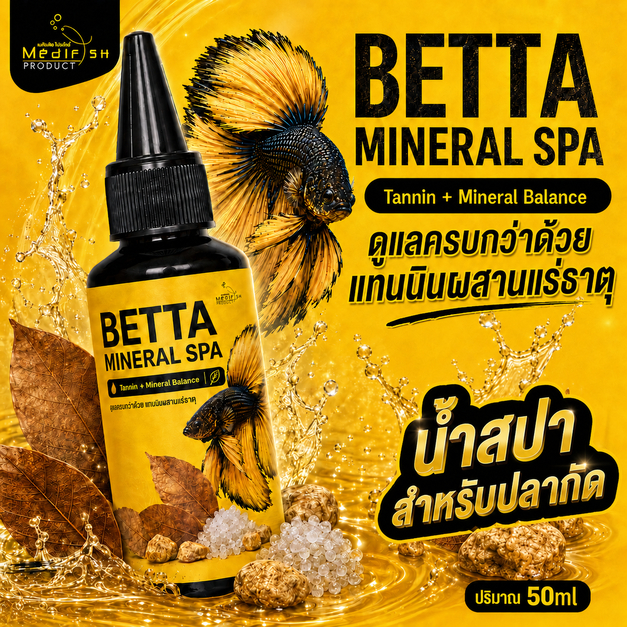 BETTA MINERAL SPA น้ำสปาสำหรับปลากัด ดูแลครบกว่าด้วยแทนนินผสานแร่ธาตุ