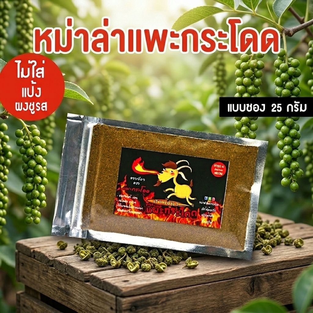 ฮวาเจียวผง​ ตราแพะกระโดด​ เกรด​ A จากเสฉวน