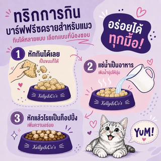 เคลลี่แอนด์โค แพ็ตตี้มีล ทูโก อาหารบาร์ฟฟรีซดรายที่มีโภชนาการครบถ้วน สำหรับแมว ชุดแพ็คเดียวขนาด 7 กรัม