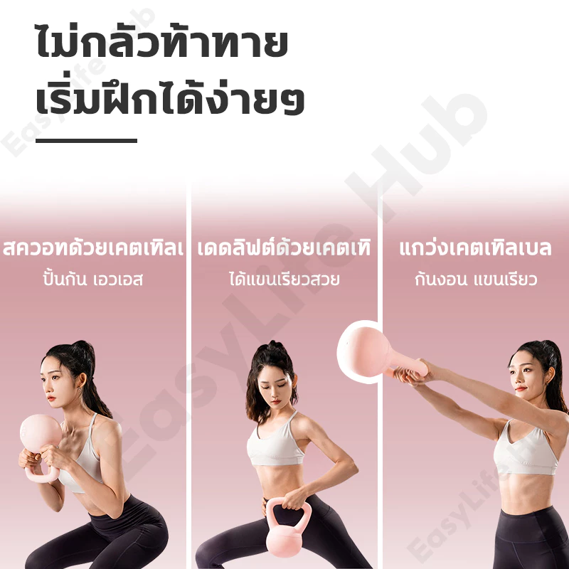 Kettlebell แบบนุ่ม PVC ตั้งได้ 4kg/6kg/8kg thumbnail 5