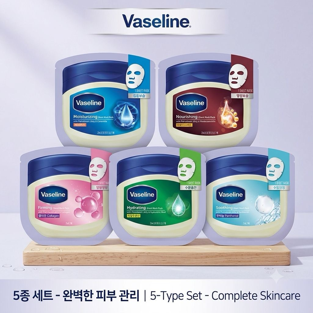 [พร้อมส่ง1] แผ่นมาส์กหน้าวาสลีน Vaseline - 5 สตร ของแท้ จากเกาหลีใต้ 🇰🇷