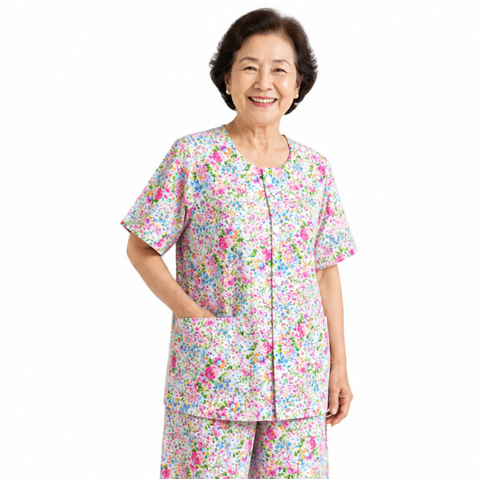 Jaiboon Floral Set ผ้า Cotton ใส่สบาย ระบาย อากาศดี  ชุดใส่สบาย ชุดไปเที่ยว เดรส ชุดผู้สูงอายุ ชุดคนท้อง
