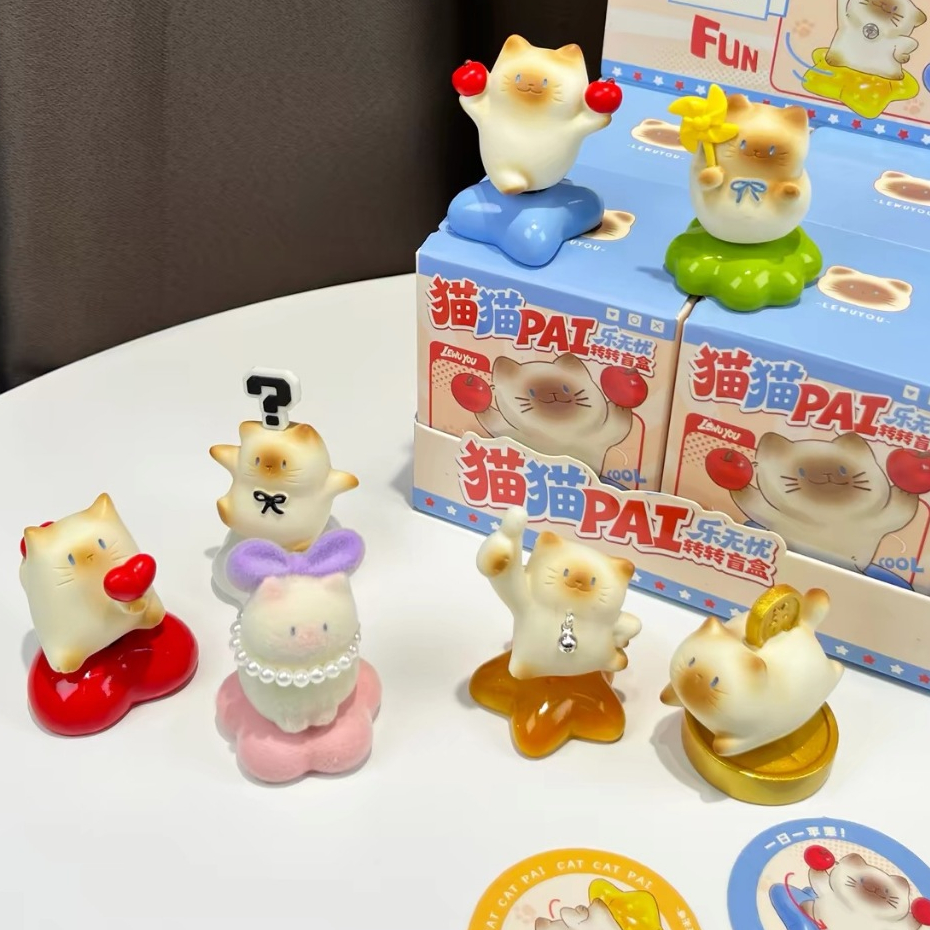 (สุ่ม/พร้อมส่ง🇹🇭) โมเดลแมวหมุน CAT PAI Happy meow