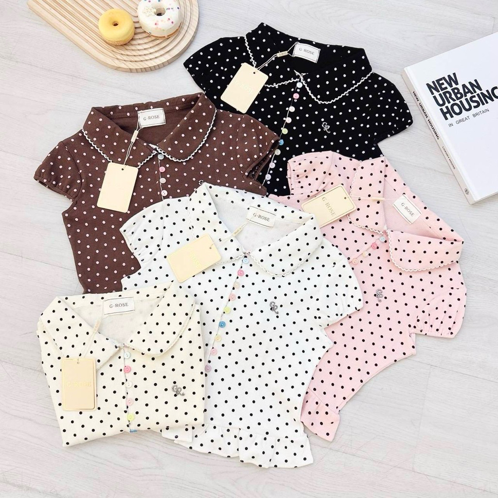 💖New Collection 💖🐰G Rose🐰 เสื้อคอปกแขนกุดและแขนดอลลี่ดีเทลกระดุมยาวแต่งระบายคิวท์ๆ