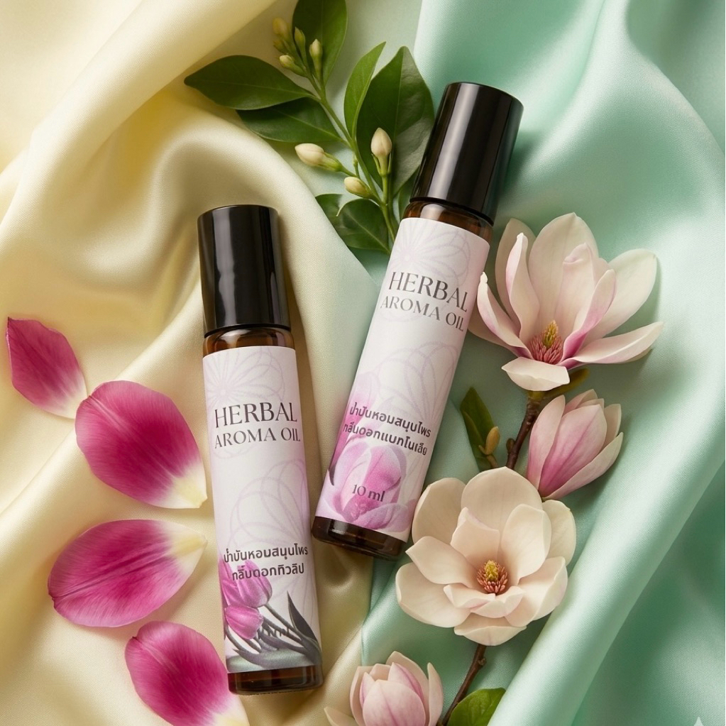 น้ำมันหอมสมุนไพร ขนาด 10 ml กลิ่นหอม เย็น สดชื่น ผ่อนคลาย