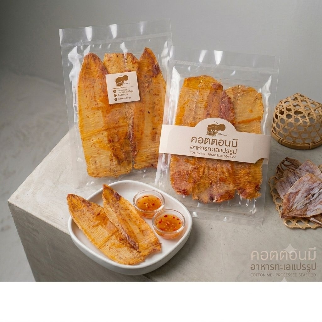 หมึกบดชุบน้ำเชื่อม (1แพค) | หมึกน้ำเชื่อม ขนาด 35-40 กรัม