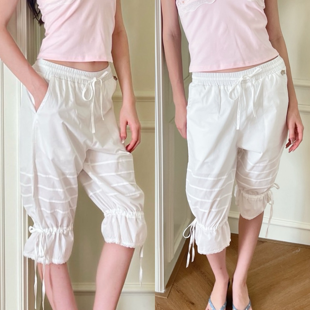 Cintage♡ CT2210 กางเกงสามส่วนรูดขาLayla3273