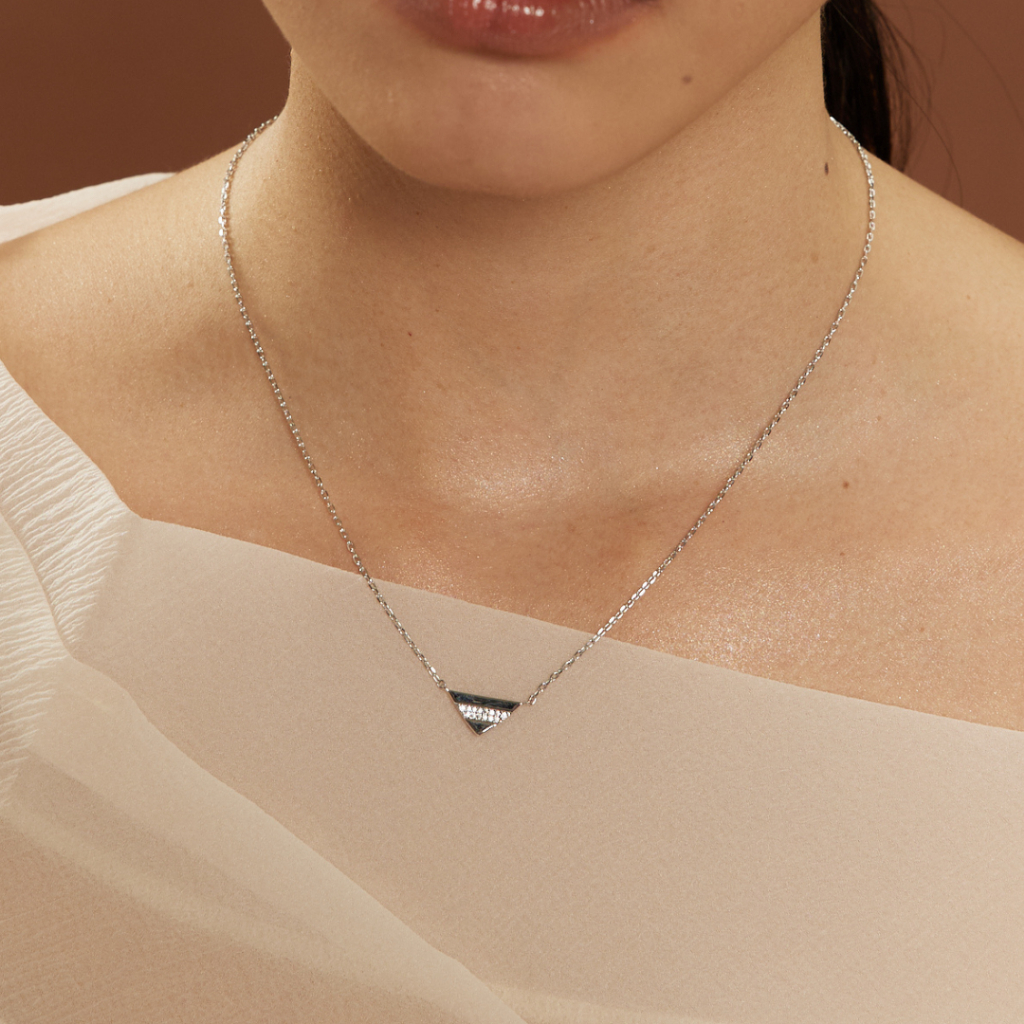 Vive - V-Object Pave Adjustable Necklace สร้อยคอรูดได้