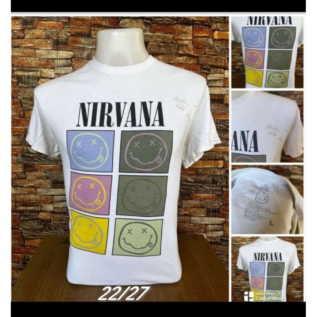 เสื้อยืดลิขสิทธิ์แท้(Official Merchandise) ของวง Nirvana ลายหน้ายิ้มหลากสี (Multi-Colored Smiley Fac
