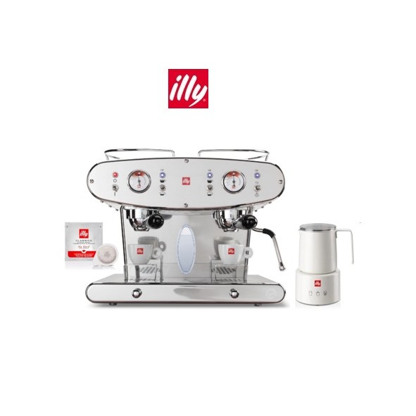 ILLY X2.2 E.S.E Coffee Machine+E.S.E. Coffee PODS Espresso 200 Pods Classico Roast+ILLY Milk Frother