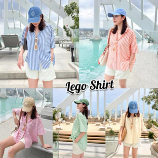 LEGO SHIRT เสื้อเชิ้ตแขนสั้นทรง Oversize ผ้าฝ้ายทอเนื้อนิ่มใส่สบาย แมทช์ง่าย