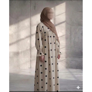 เดรสยาว polka dot ผ้าใส่สบาย