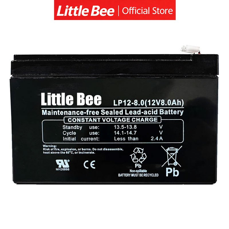 Little Bee แบตเตอรี่ แห้ง 12-8.0 ( 12V 8.0AH ) VRLA Battery แบต สำรองไฟ UPS ไฟฉุกเฉิน รถไฟฟ้า