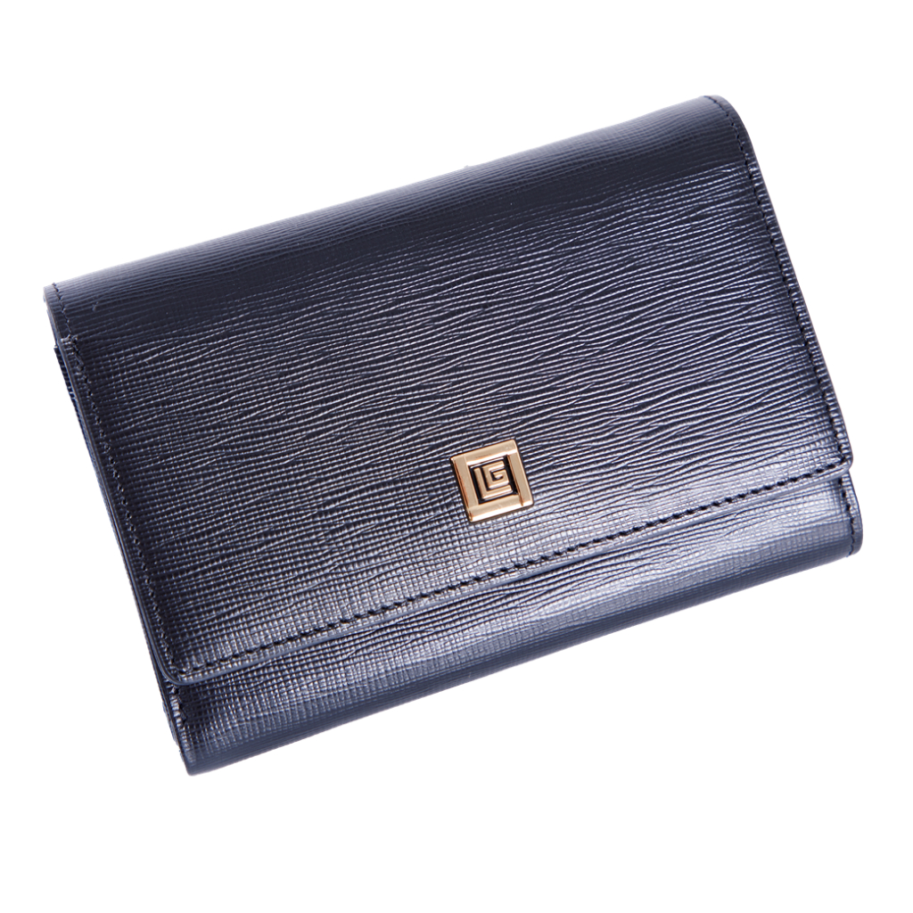 Guy Laroche กระเป๋าสตางค์ผู้หญิง สามพับกลาง สีดำ รุ่น AGP05323S5BLM