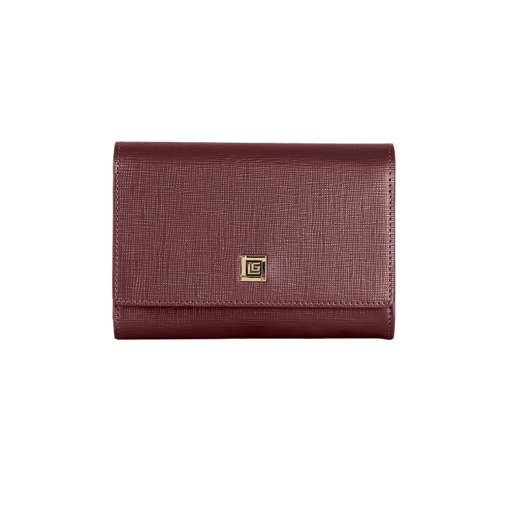 Guy Laroche กระเป๋าสตางค์ผู้หญิง สามพับกลาง สีแดง รุ่น AGP08143W5MRM