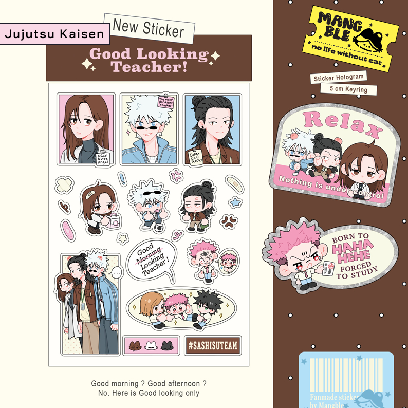 NEW! (FANMADE) JJK : Good looking teacher / Sticker and Keyring