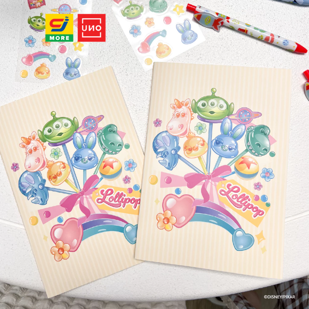 UNO สมุดริมด้าย A5 + สติกเกอร์ Toy Story ลิขสิทธิ์แท้