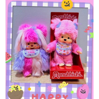 🎀🇯🇵 ของแท้นำเข้าจากญี่ปุ่น Monchhichi Ice Cream Keychain ตุ๊กตาห้อยกระเป๋า ขนนุ่ม สีพาสเทลน่ารัก