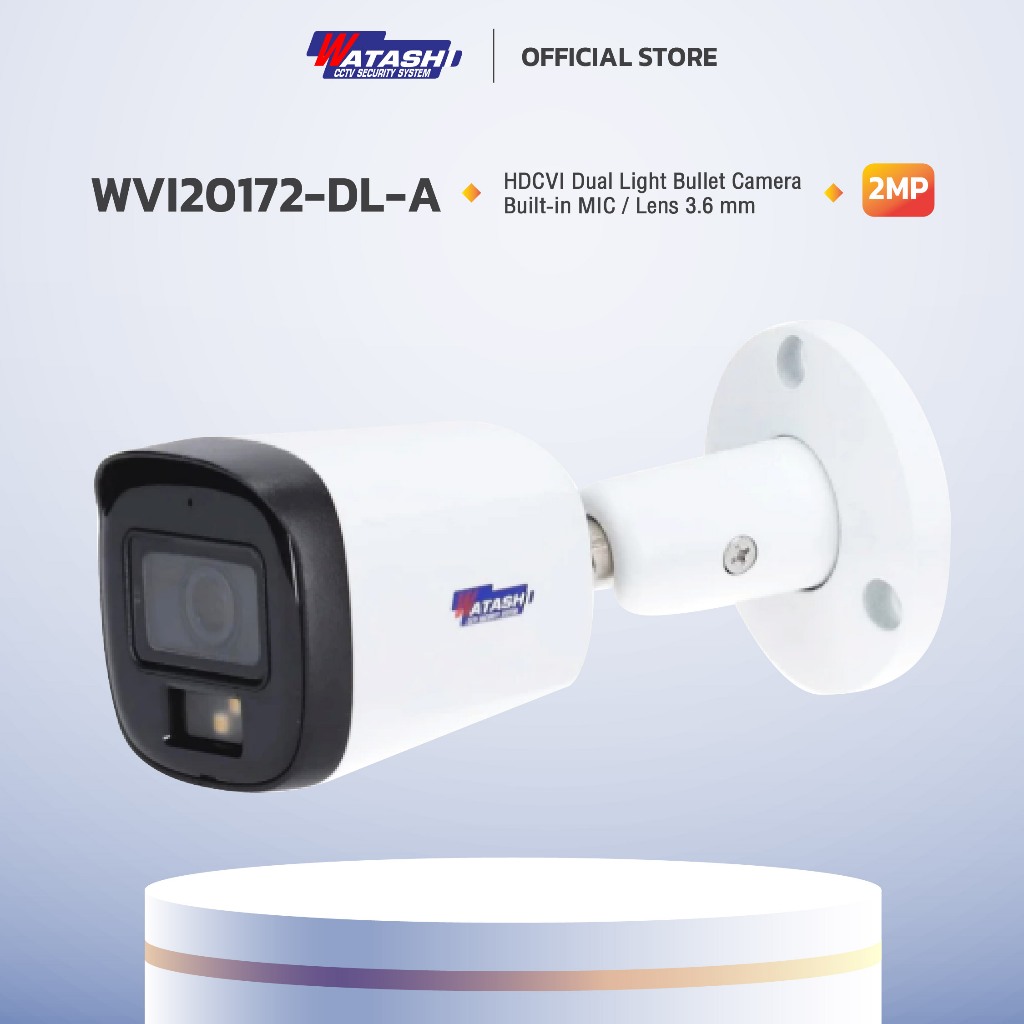 *ใหม่ล่าสุด*[กล้องBullet ] Watashi รุ่น WVI20172-DL-A 2.0 MP HDCVI  Smart Dual Light Built-in Mic บอดี้โลหะ