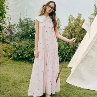lookbookpetite x saeson | s'more dress (adult) สี pink daisy field, golden daisy field