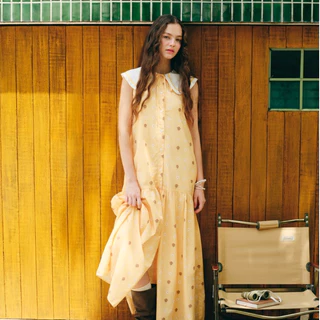 lookbookpetite x saeson | s'more dress (adult) สี pink daisy field, golden daisy field