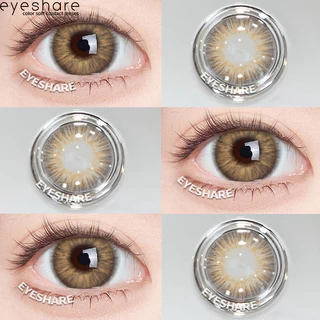 Eyeshare 1 คู่คอนแทคเลนส์สี มีค่าสายตา 0.00~-6.00 AURORA สีน้ำตาล ปริมาณน้ำ 38% Contact Lens 14.2mm
