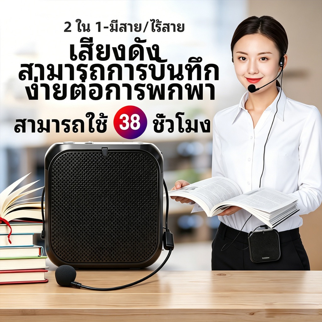 ⚡TNW Y27 ไมค์ช่วยสอน ลำโพงพกพา ไมค์ลอย โทรโข่ง พร้อม bluetooth ไมค์ลำโพงพกพา เครื่องขยายเสียง เหมาะ ครู มัคคุเทศก์