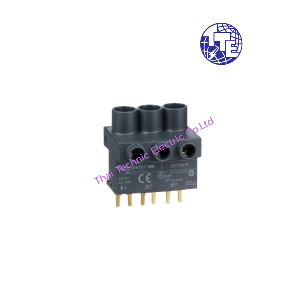 บล็อกขั้วต่อ "SCHNEIDER" GV1G09  3P 600V 63A for GV2, GV3