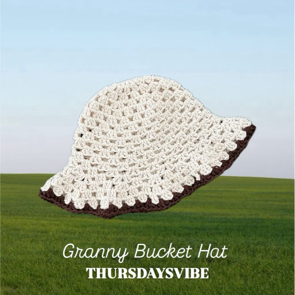 หมวกไหมพรม𓈒 ˖ ࣪ 𝜗𝜚 ׅ ۫ Granny Bucket Hat ⋄ 𓍯
