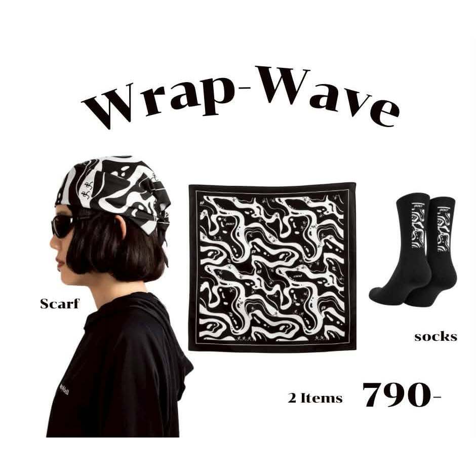 BOLT BOX SET เซต 2ชิ้น รุ่น Wrap Wave (ผ้าโพกศรีษะ , ถุงเท้า) ราคาเซตละ 790.-