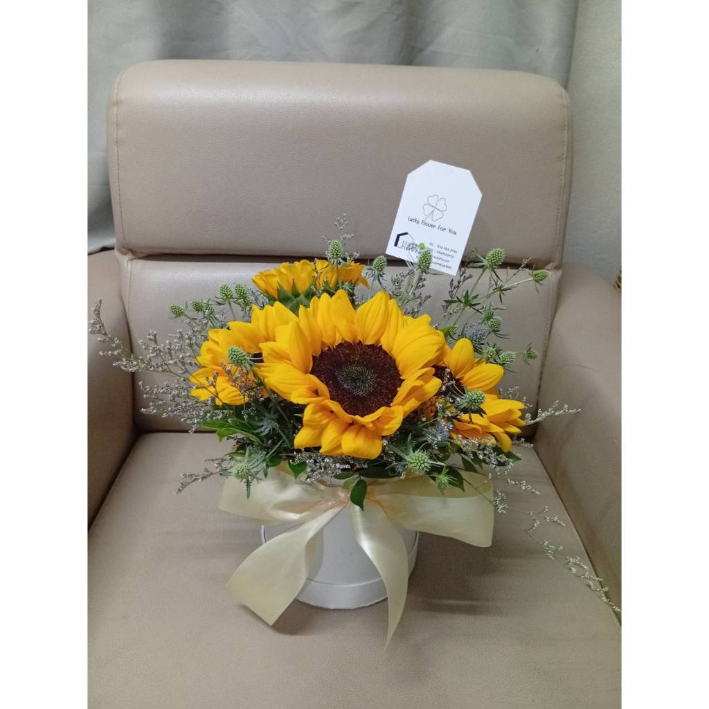[ สินค้าพร้อมจัดส่งด่วน ] LF_ฺSBOX05-กล่องดอกทานตะวัน 5 ดอก