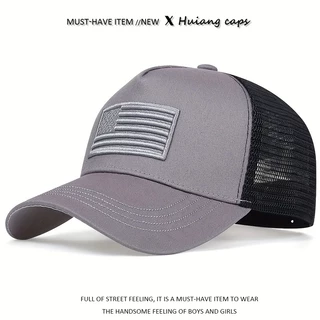 แฟชั่นเบสบอลหมวกอเมริกาธง Snapback หมวกปรับสำหรับกีฬากลางแจ้งหมวก Hip Hop หมวกอินเทรนด์สีทึบ