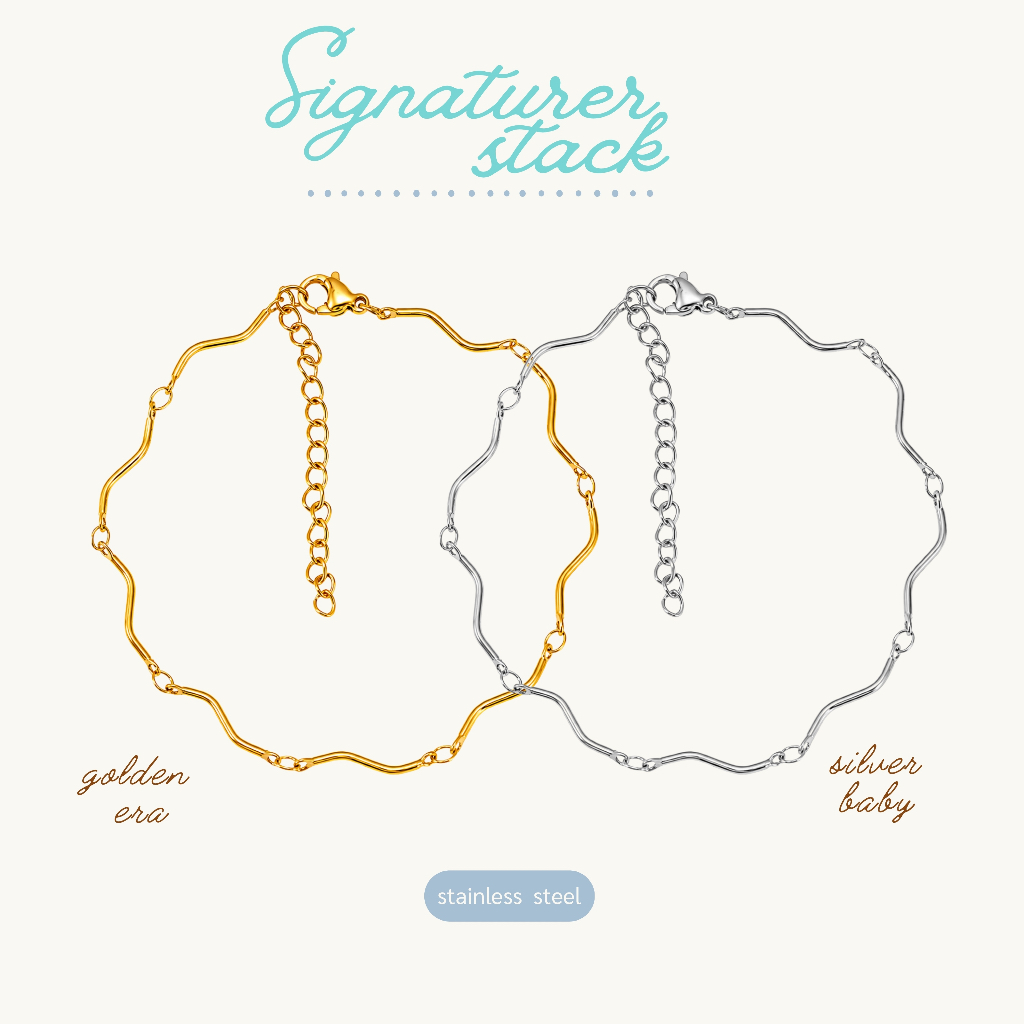 signature stack สร้อยข้อมือสำหรับ stack  | house of peony -พร้อมส่ง