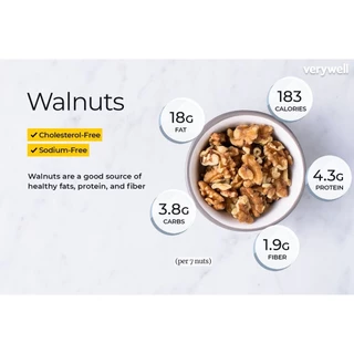 วอลนัท เม็ดซีก 500 กรัม Walnut แกะเปลือกเนื้อล้วน เกรดAAA ผลิตใหม่ สะอาด สินค้านำเข้า