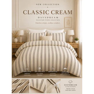 ((NEW)) Signature Stripe Collection | ผ้าปูรัดมุม ขนาดพิเศษ 3.5-12 ฟุต |ชุดเครื่องนอนสไตล์โรงแรม | ปลอกหมอน | ปลอกผ้านวม