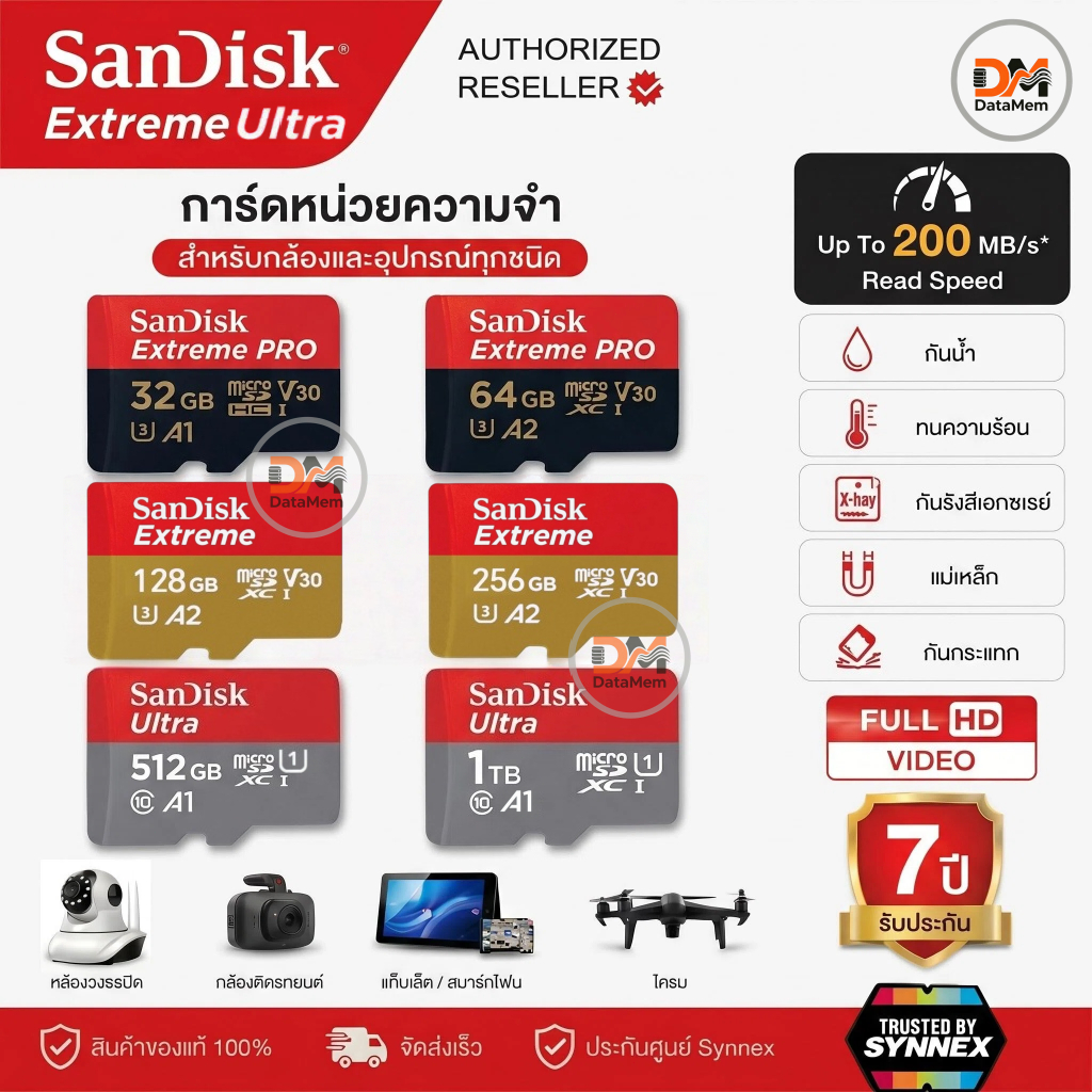 Sandisk Memory Card MicroSD 32GB 64GB 128GB Classic 10 Ultra A1 A2 U3 Extreme Extreme Pro