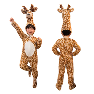 🔥มีส่งแมส จาก กทม🔥ชุดยีราฟ เด็ก-ผู้ใหญ่ ผ้ากำมะหยี่ ชุดแฟนซี ชุดสัตว์ Giraffe cosplay