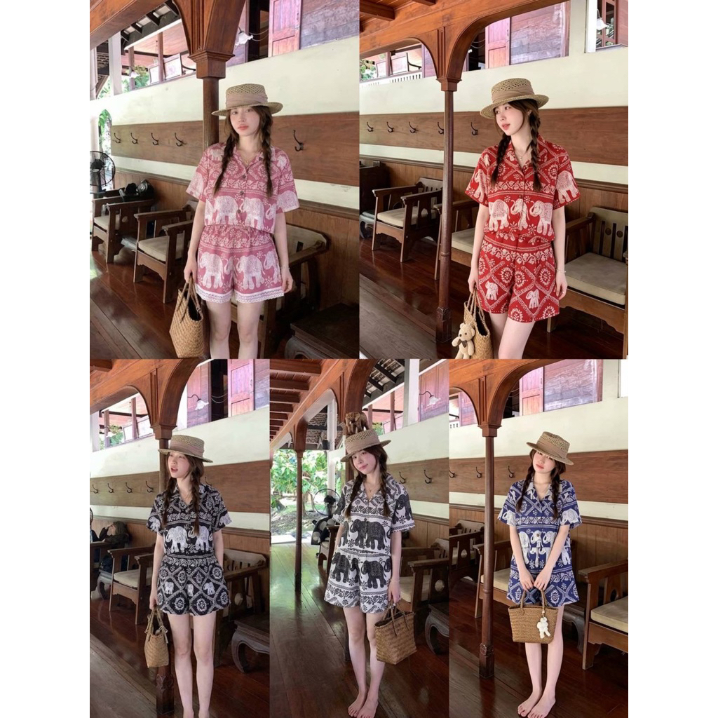 LILY เซ็ต 2 ชิ้น[เสื้อ+กระโปรง,กางเกง]ชุดเซ็ตน่ารักๆ ชุดเซ็ตใส่เที่ยว ชุดสวยๆ