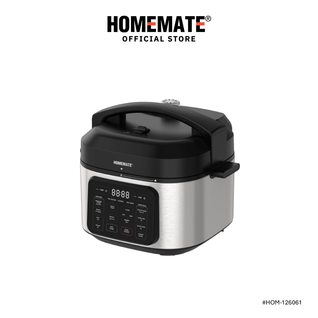 HOMEMATE Wide max Smart Cooker 6 ลิตร (Pressure+) หม้ออัดแรงดันไฟฟ้า HOM-126061