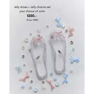 (พร้อมส่ง)Jelly Buckle me รองเท้าใสตกแต่งcharms ได้ น่ารักมากก (ได้เฉพาะรองเท้า ไม่รวมอะไหล่)